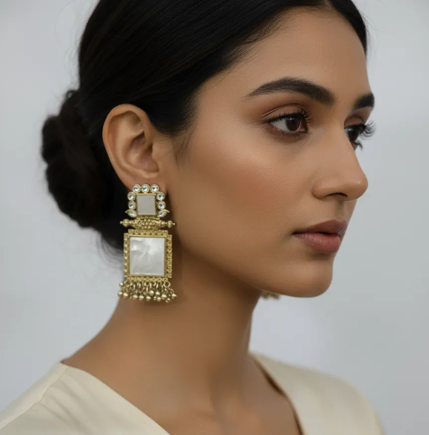 golden rectangle earring